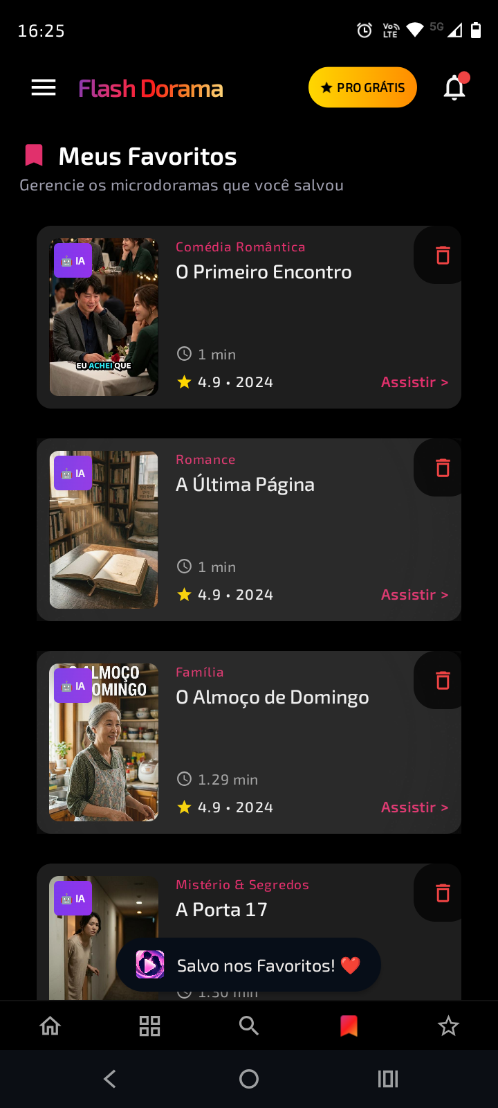 Flash Dorama - Tela de Player de Vídeo Vertical